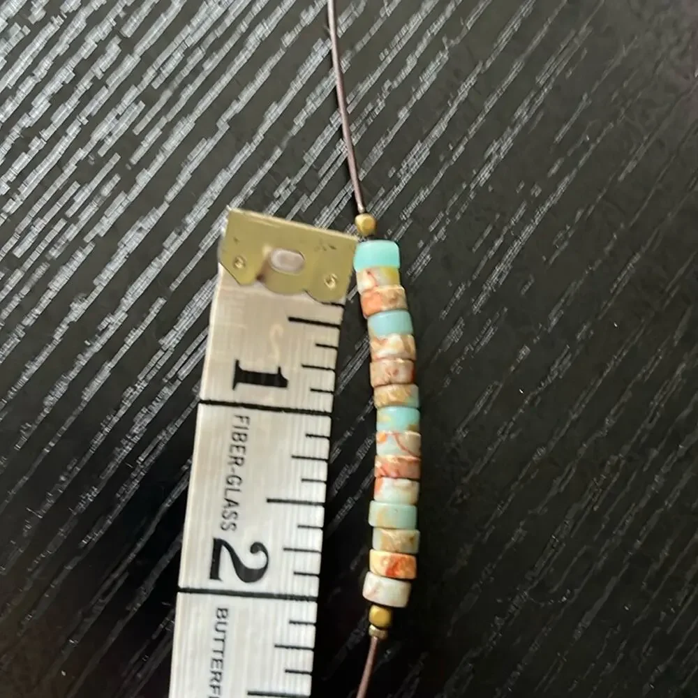 Handmade Minimalist African Jasper and Leather Necklace